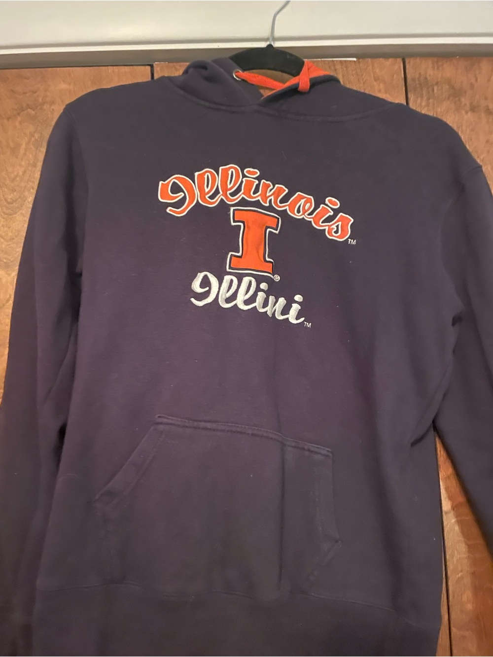 Fanatics Navy Illinois Illini Pullover Hoodie with Orange Accents